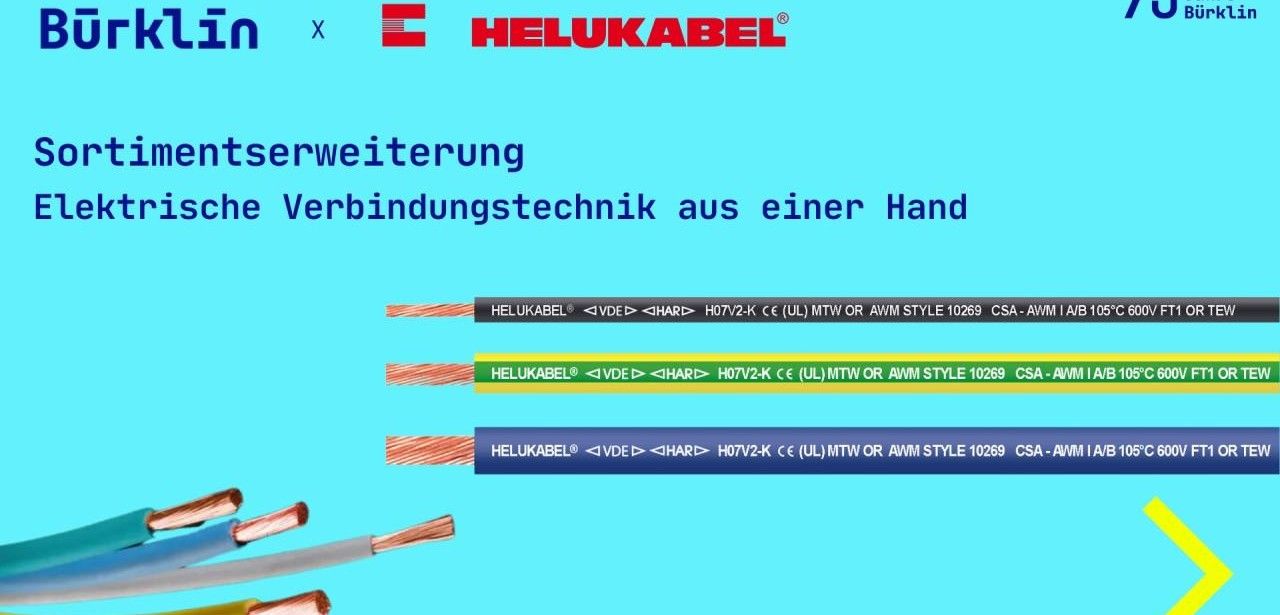 Bürklin erweitert Sortiment um HELUKABEL-Produkte für Maschinen- und (Foto: Bürklin GmbH & Co. KG)