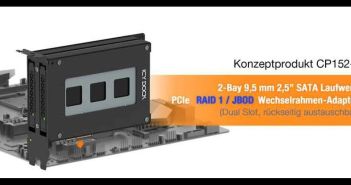 CP152-1: Dual-Slot PCIe Adapter mit RAID und JBOD Funktionen (Foto: Cremax Europe GmbH)